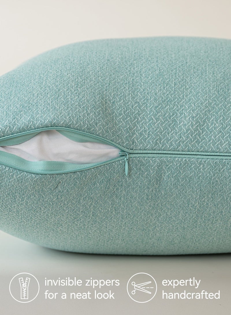 a moment Cushion Covers 50 x 50 CM Teal Textured Decorative Throw Pillow Covers Modern Farmhouse Pillowcase Solid Cushion Cover Pack of 2 for Home Decor Sofa Bedroom - Image 2